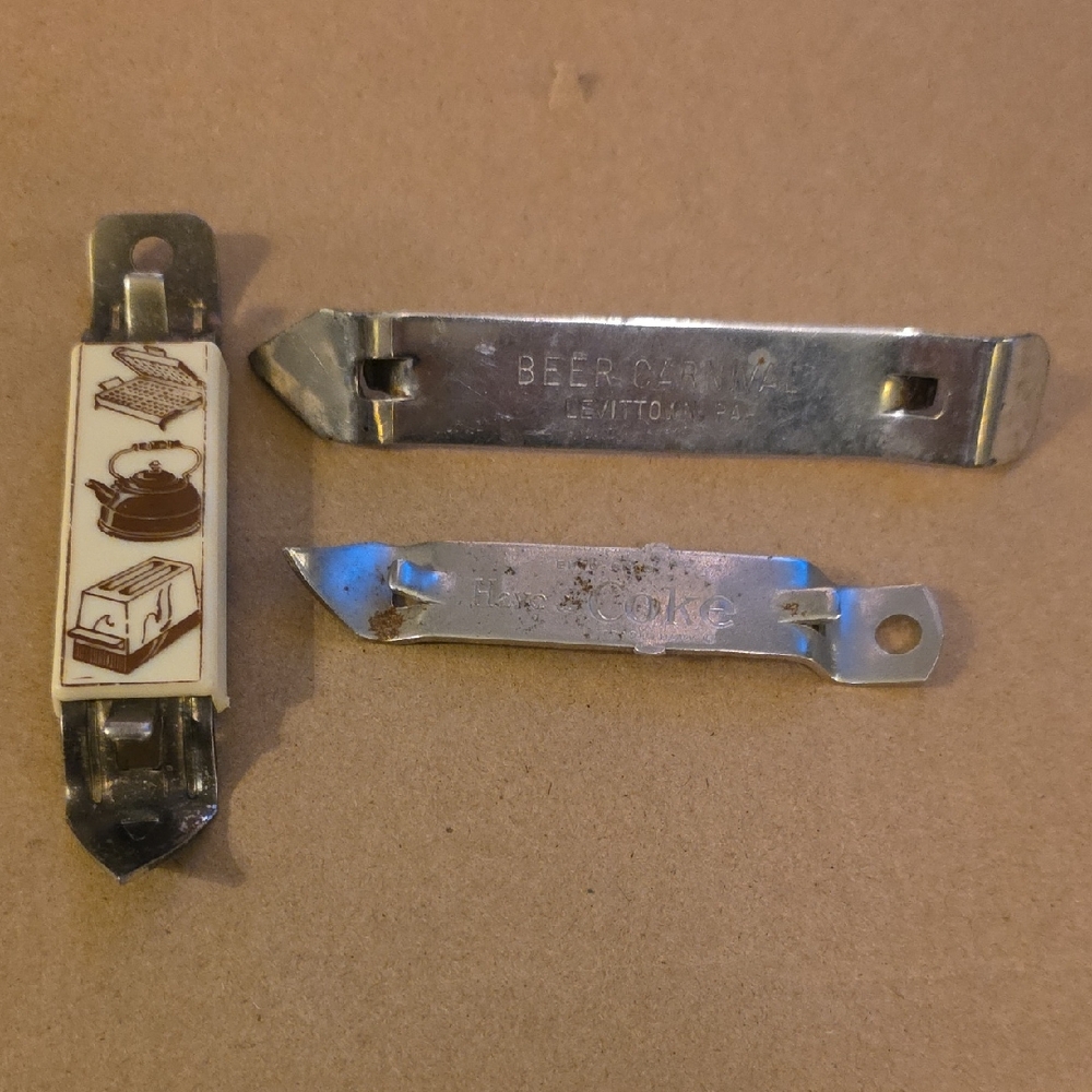 Vintage Bottle Can Openers- Set 3: "Coca Cola", "Beer Carnival" & Magentic One